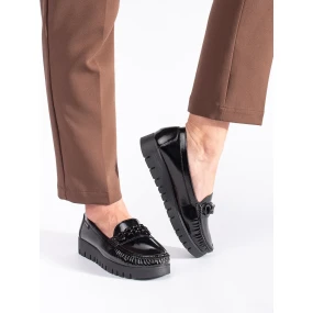 Dámske značkové čierne topánky na platforme