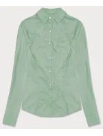 Světle zelená klasická dámská košile model 18302325 - J.STYLE Světle zelená klasická dámská košile model 18302325 - J.STYLE