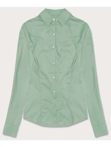 Světle zelená klasická dámská košile model 18302325 - J.STYLE Světle zelená klasická dámská košile model 18302325 - J.STYLE
