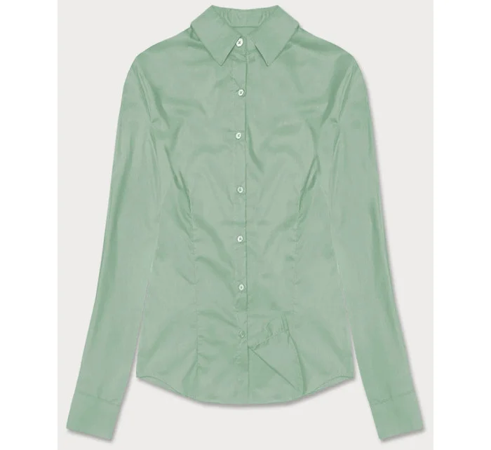Světle zelená klasická dámská košile model 18302325 - J.STYLE Světle zelená klasická dámská košile model 18302325 - J.STYLE