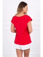Blúzka s potlačou pier červená