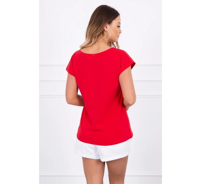 Blúzka s potlačou pier červená