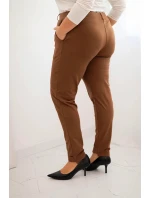 Dámske bavlnené nohavice nadmernej veľkosti s elastickým pásom Camel Dámske bavlnené nohavice nadmernej veľkosti s elastickým pásom Camel