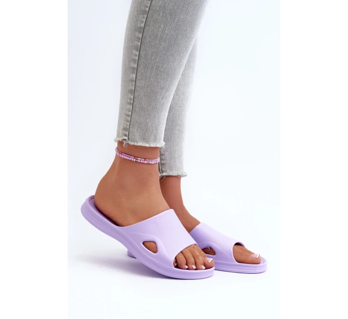 Klasyczne Klapki Damskie Fioletowe Juniria