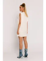 Mini šaty s na ramenou krémové model 19660950 - Moe