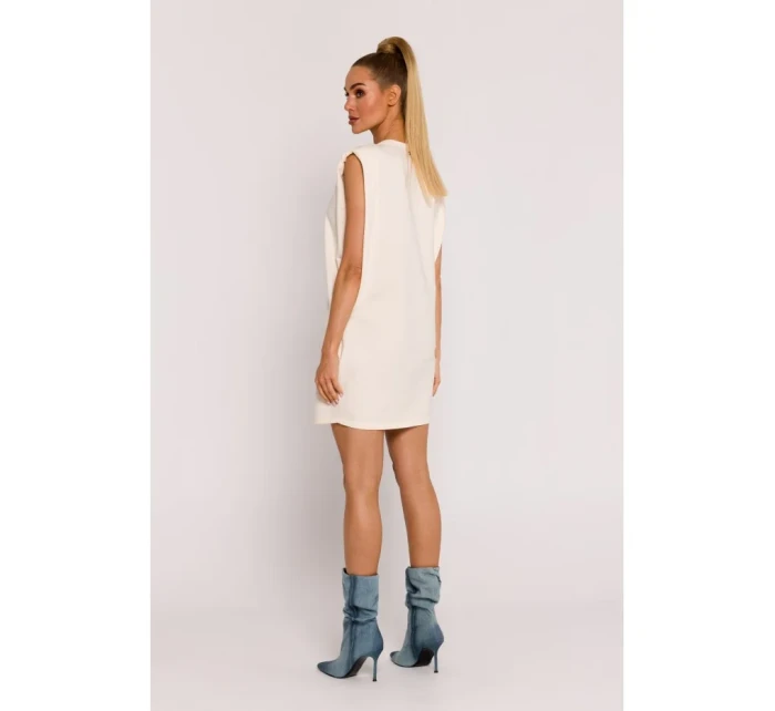 Mini šaty s na ramenou krémové model 19660950 - Moe