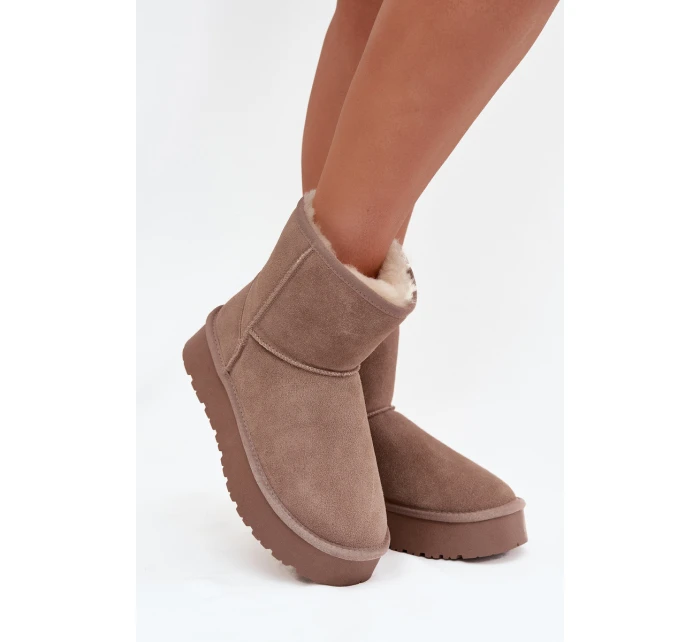 Dámské sněhule model 21949081 hnědé - SWEET SHOES