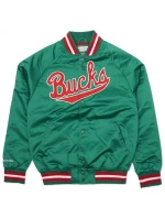 Mitchell & Ness NBA Milwaukee Bucks Ľahká bunda M STJKMG18013-MBUDKGN pánska