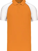 Kariban K 226 Baseballové polo tričko z piké 20.K226 oranžová/svetlosivá/biela