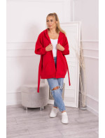 Zateplená bunda do pása červenej farby