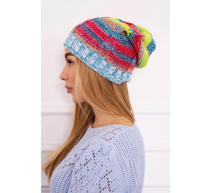 Fleecová čiapka Klaudia K255 žltá neón+modrá Fleecová čiapka Klaudia K255 žltá neón+modrá