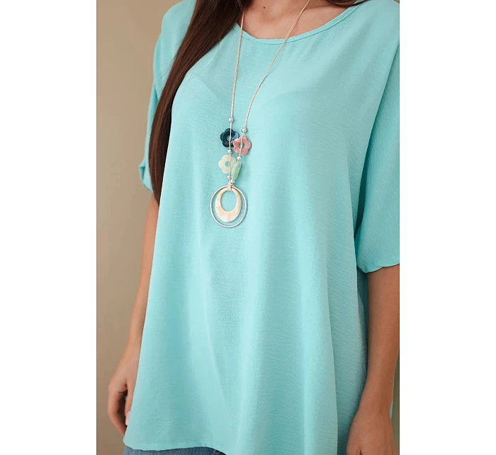 Oversize blúzka s príveskom mint