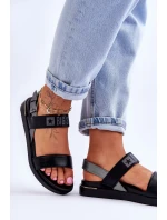 Damskie Płaskie Sandały Big Star LL274938 Czarne