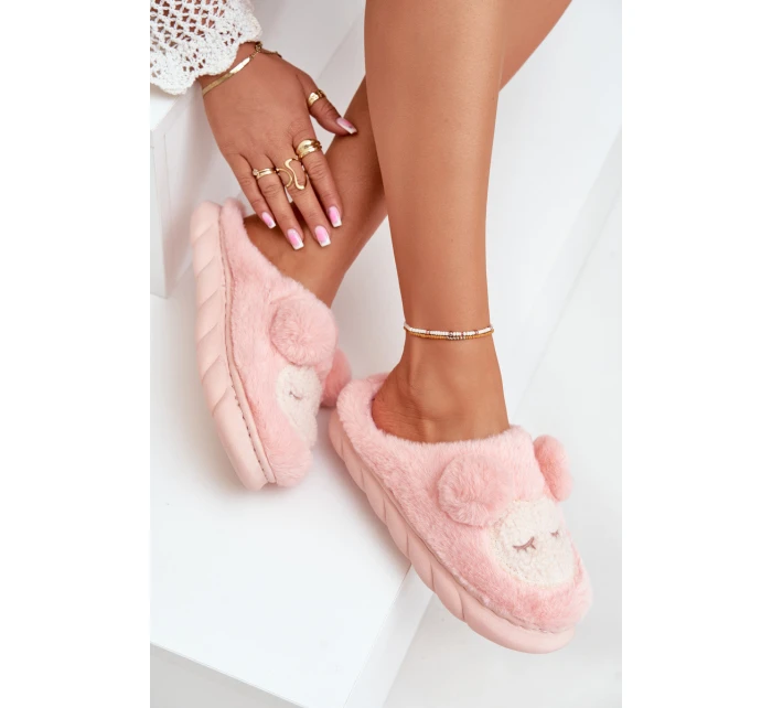 Ciepłe Futrzane Kapcie Damskie Różowe Jozelinetta Ciepłe Futrzane Kapcie Damskie Różowe Jozelinetta