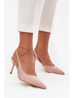 Szpilki Z Odkrytymi Piętami Beżowe Lenira