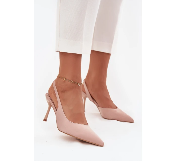 Szpilki Z Odkrytymi Piętami Beżowe Lenira