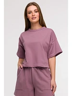 B294 Orezaná mikina s krátkym rukávom - heather