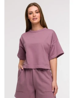 B294 Orezaná mikina s krátkym rukávom - heather