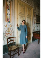 model 21319075 Šaty s mašlemi šedé - STYLOVE model 21319075 Šaty s mašlemi šedé - STYLOVE