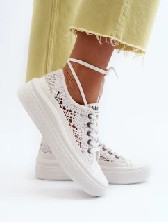 Šnurovacie tenisky Lee Cooper white