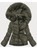 Dámska krátka zimná bunda khaki (TY043-29)