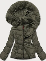 Dámska krátka zimná bunda khaki (TY043-29)