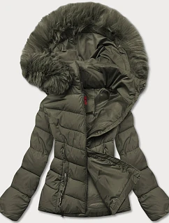 KRÓTKA KURTKA DAMSKA ZIMOWA KHAKI model 21244662 - YES!PINK