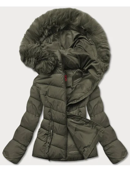 Dámska krátka zimná bunda khaki (TY043-29)