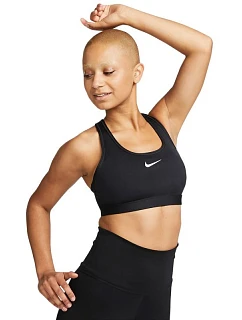 Sportovní podprsenka Nike Swoosh Nesium Support, černá, DX6821 010, XS