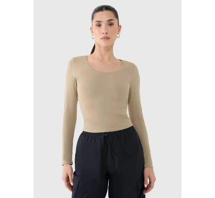 Dámské hladké tričko s dlouhým rukávem model 21436420 - 4F