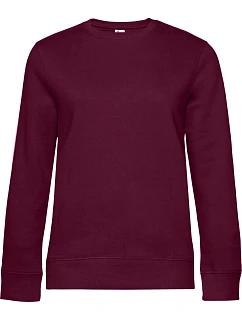 B&C QUEEN Crew Neck_° Dámska mikina 01.W01Q tmavočerešňová