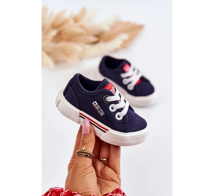 Dziecięce Niskie Trampki Big Star JJ374163 Granatowe