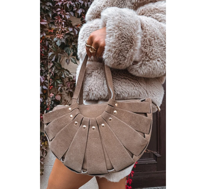 Kabelka z přírodního semiše béžová Tialine