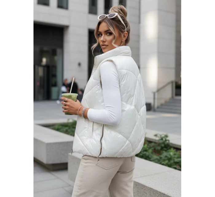 Dámská prošívaná vesta krémová Dstreet model 21965688 - FashionStreet