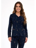 Pyžamo Cornette 482/447 Gold long/r Christmas S-2XL dámske nezapínané Pyžamo Cornette 482/447 Gold long/r Christmas S-2XL dámske nezapínané