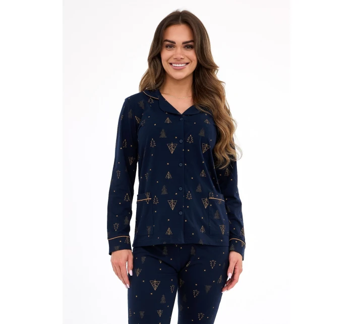 Pyžamo Cornette 482/447 Gold long/r Christmas S-2XL dámske nezapínané Pyžamo Cornette 482/447 Gold long/r Christmas S-2XL dámske nezapínané