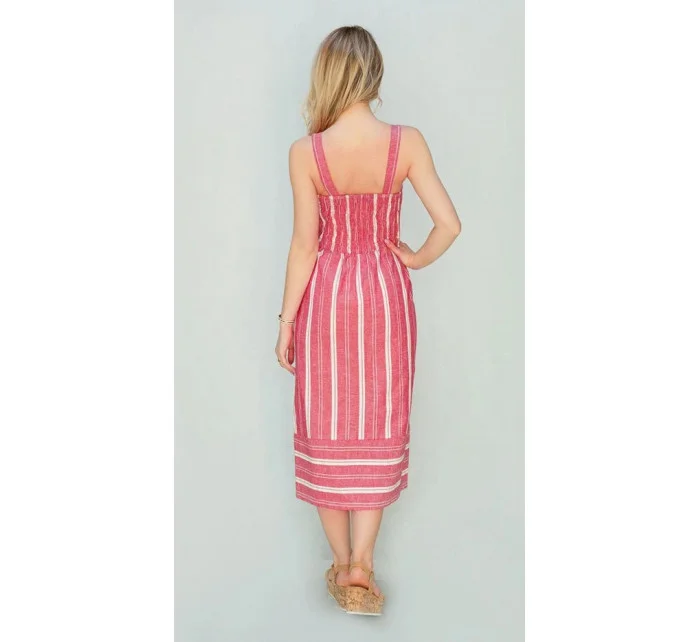 Červené bavlněné šaty model 7500078 - MADE IN ITALY