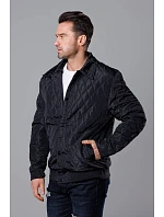 Černá pánská prošívaná bunda s límcem model 18344904 - J.STYLE Černá pánská prošívaná bunda s límcem model 18344904 - J.STYLE