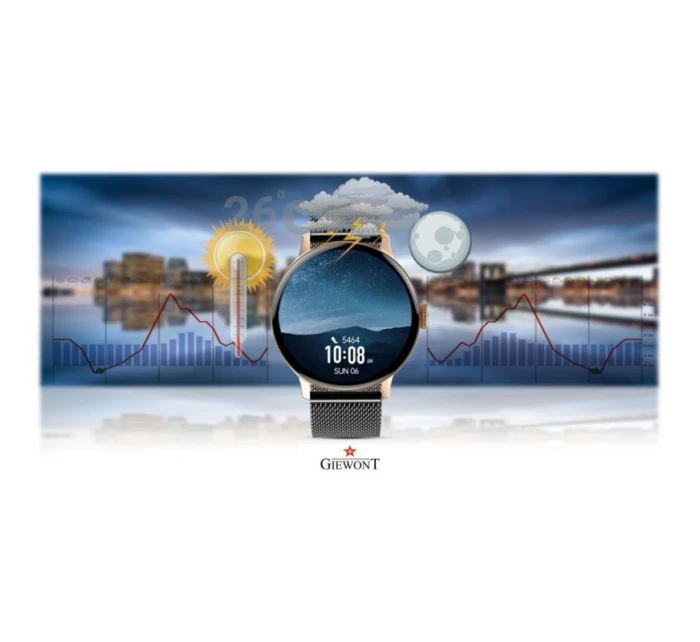 Dámské chytré hodinky Rose Gold Black model 21804755 - Giewont Dámské chytré hodinky Rose Gold Black model 21804755 - Giewont