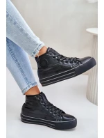 Zateplené dámské tenisky na platformě model 21675267 černé - Big Star Shoes Zateplené dámské tenisky na platformě model 21675267 černé - Big Star Shoes