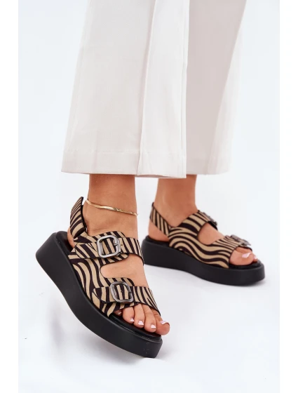 Dámské Sandály Na Platformě A Klínu S Přezkami Zebra model 21688816 - Boto Dámské Sandály Na Platformě A Klínu S Přezkami Zebra model 21688816 - Boto