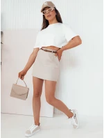 DANIZ béžová mini sukňa FashionStreet CY0443