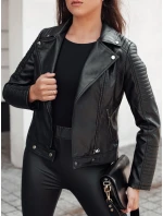 Dámská kožená krátká bunda černá Dstreet model 21980711 - FashionStreet