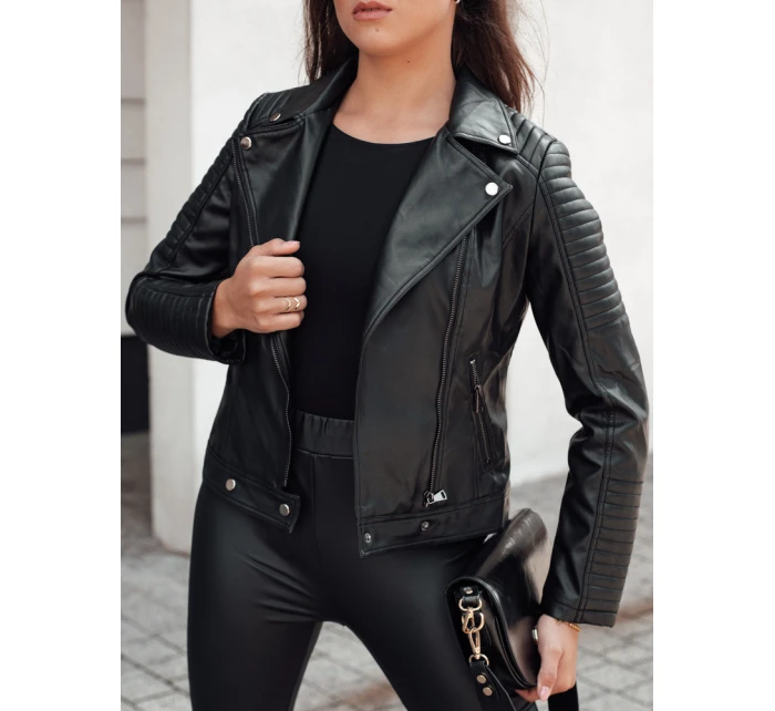 Dámská kožená krátká bunda černá Dstreet model 21980711 - FashionStreet