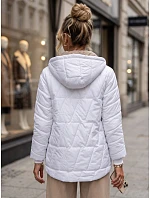Dámska prešívaná prechodná bunda s kapucňou, biela, FashionStreet TY5781