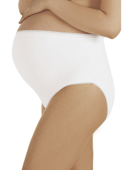 Bavlnené tehotenské nohavičky Mama Maxi bielej