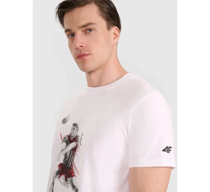 Pánske pravidelné volejbalové tričko s potlačou 4F 4FRAW25TTSHM3237-10S pánske Pánske pravidelné volejbalové tričko s potlačou 4F 4FRAW25TTSHM3237-10S pánske