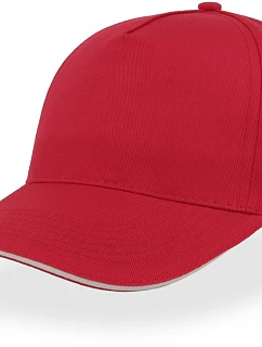 Atlantis Headwear Start Five Sandwich 5-panelová čiapka „Start Five Sandwich“ 33.0039 červená/biela
