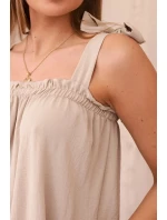 Blúzka s mašľami béžová