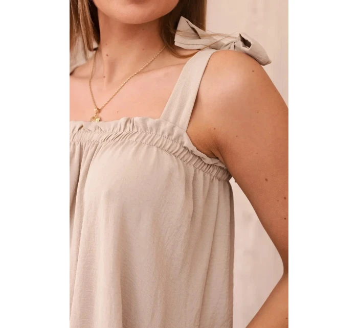 Blúzka s mašľami béžová